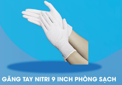 Găng tay nitrile 9 inch phòng sạch - Vật Tư Phòng Sạch NBN Bắc Ninh - Công Ty TNHH Vật Tư Công Nghiệp NBN Bắc Ninh